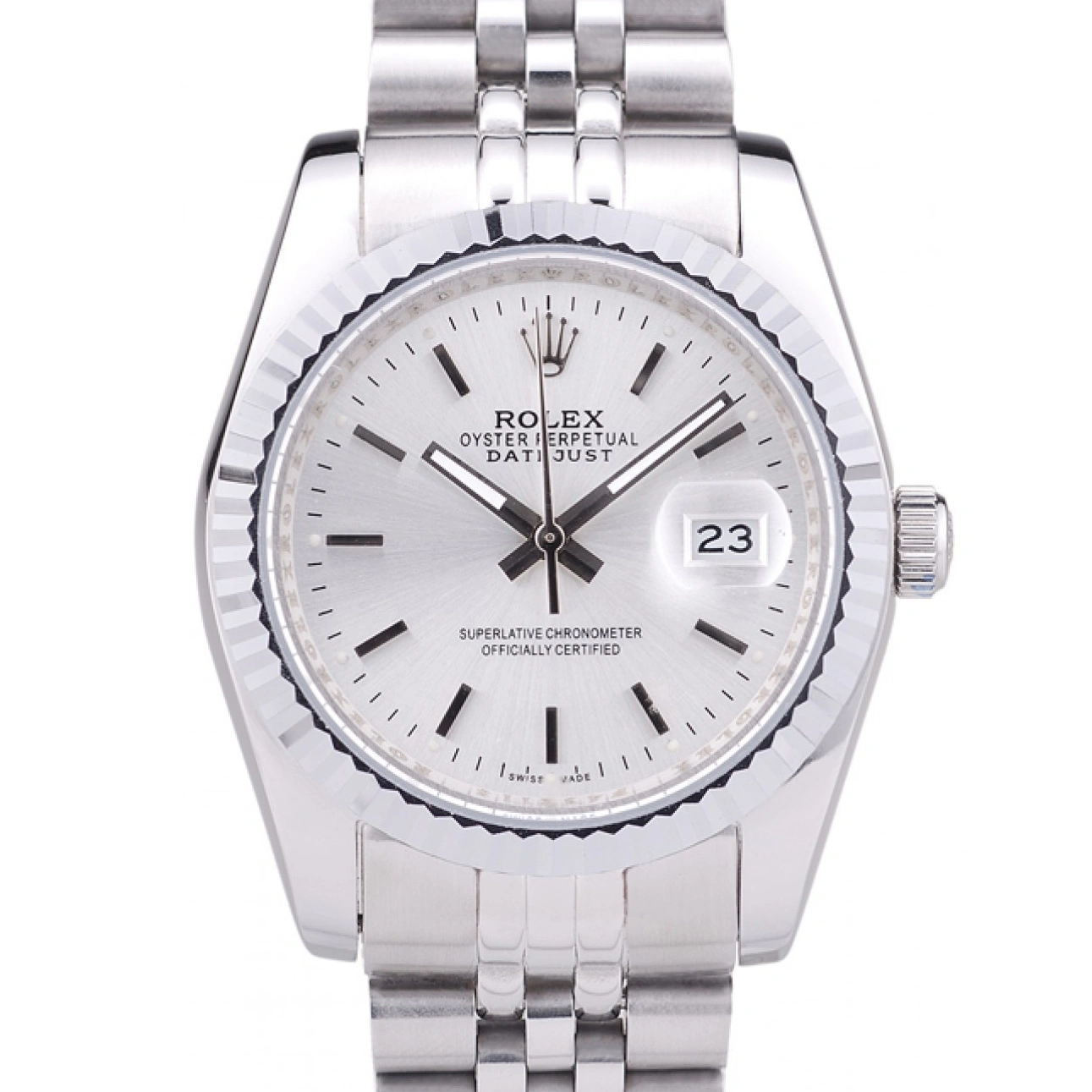 MiroTime 1015 Rolex Datejust Silver Dial Ribbed Bezel 7457